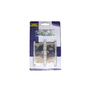 DOBRADICA ACO | 3x3 | COM ANEL | CROMADO | MUNDIAL