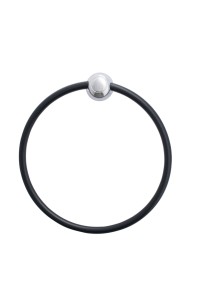 PORTA-TOALHA ROSTO ARGOLA | MONACO | CROMADO-PRETO | DUDA