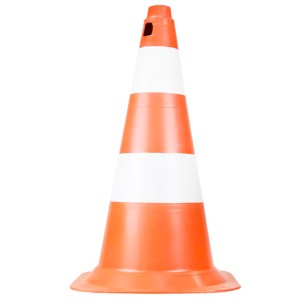 CONE SEGURANÇA PLASTICOR | 50cm | BRANCO-LARANJA