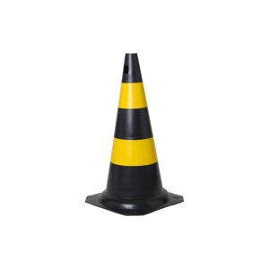 CONE SEGURANÇA PLASTICOR | 75cm | PRETO-AMARELO