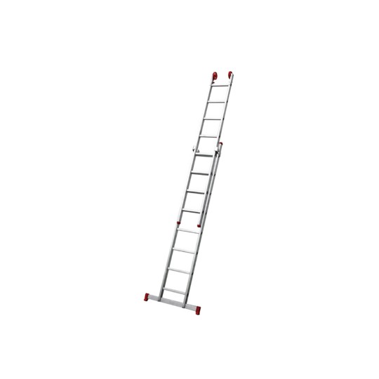 ESCADA ALUMINIO | 2 EM 1 EXTENSOR 2x8 DEGRAUS | F2.41m/E3.88m/P2.25m | BOTAFOGO
