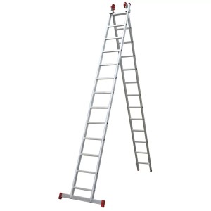 ESCADA ALUMINIO | 2 EM 1 EXTENSOR 2x13 DEGRAUS | F3.81m/E6.68m/P3.53m | BOTAFOGO
