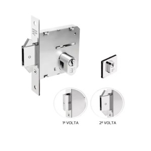 FECHADURA PORTA DE CORRER-BATER | ROSETA QUADRADA | CROMADO | 3F